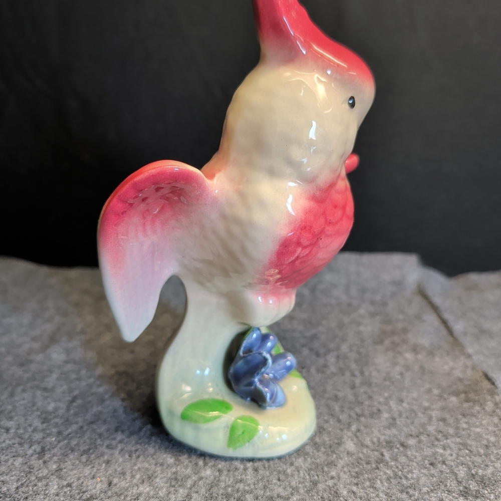 Pink and White Ceramic Bird Figurine - Picture 6 of 10